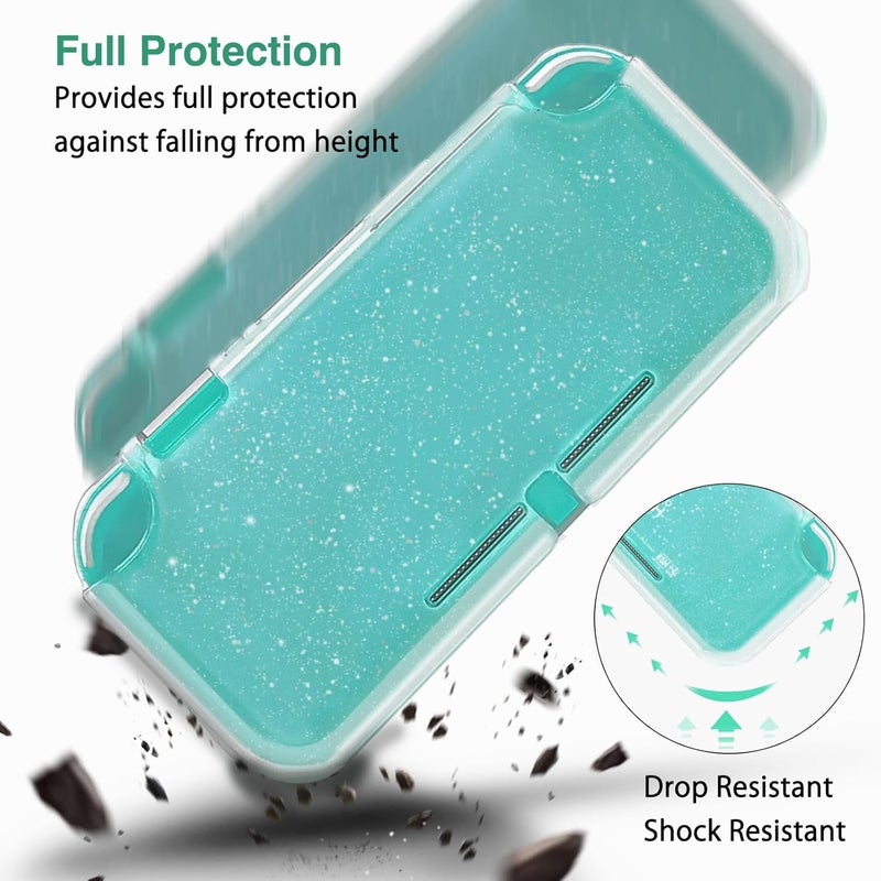 TIKOdirect Carrying Case for Switch lite, Shockproof Portable Travel Bag with Glitter Galaxy cover, Screen Protectors and Cute Leaf Thumb Grips Caps, Animal Crossing Green - Image 5